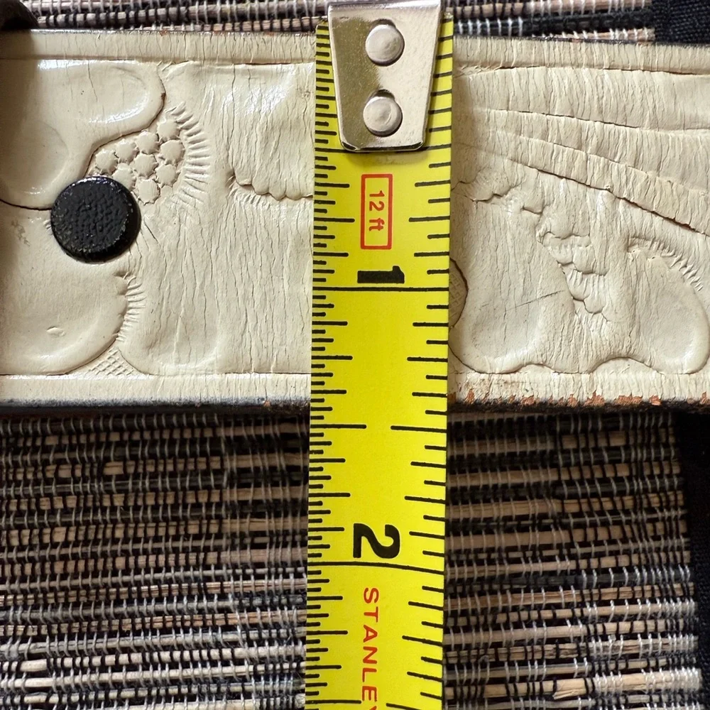 Justin‎ Ivory Leather Belt Cowgirl Boots Buckle Top Grain Cowhide Sz 28 31”